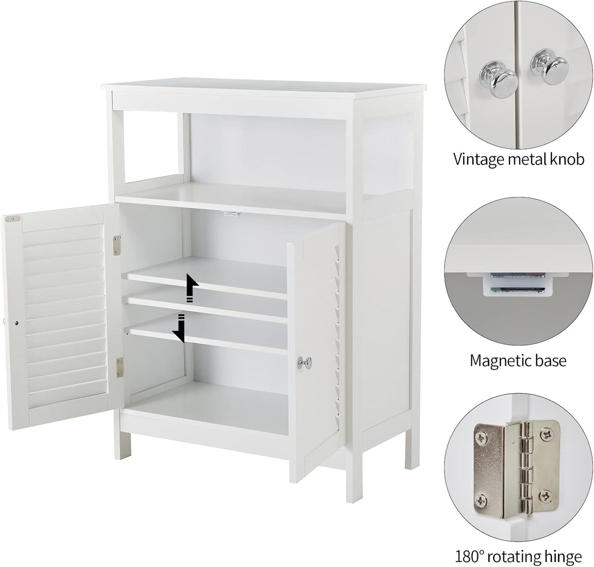 White Storage Cabinet with Two Doors Y9602