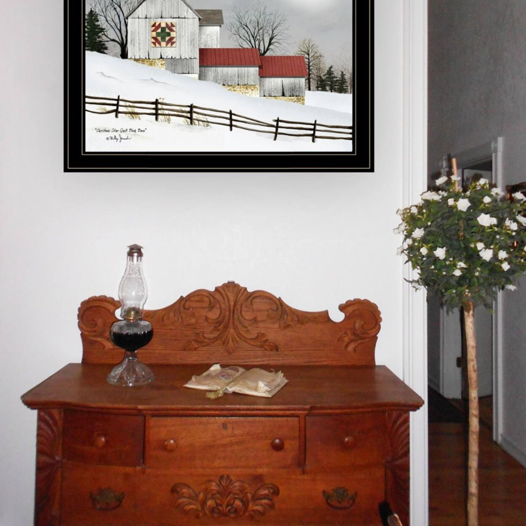 Christmas Star Quilt Block Framed Print K9733