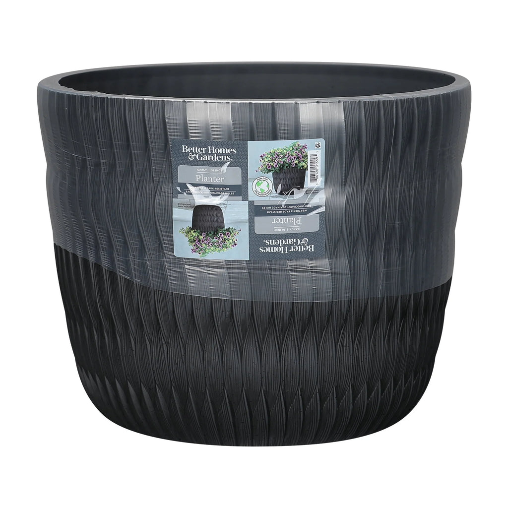 Black Resin Planter D693