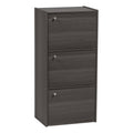 3-Tier 3-Door Wood Bookcase Storage Shelf V64446