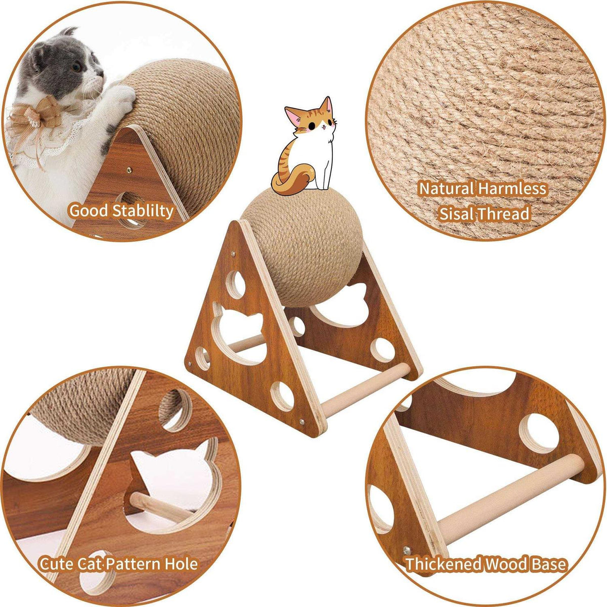 Natural Sisal Cat Scratching Ball R74233