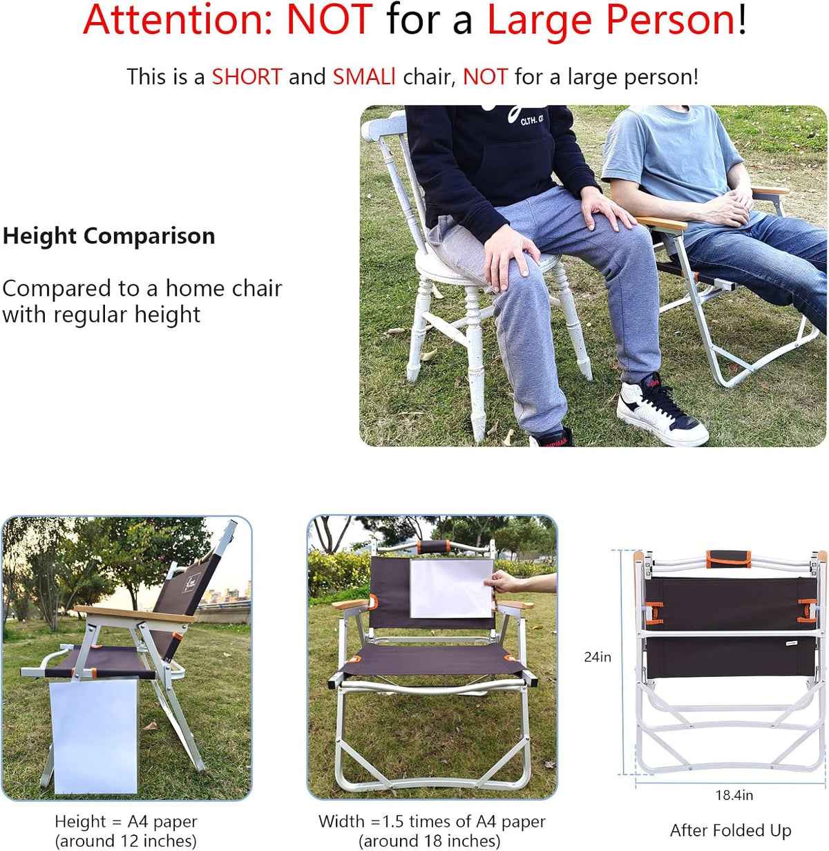 Camping Beach Chair, Heavy Duty Triangular Frame, Easy Folding with Portable Bag and Back Pocket, Dark Brown W950008