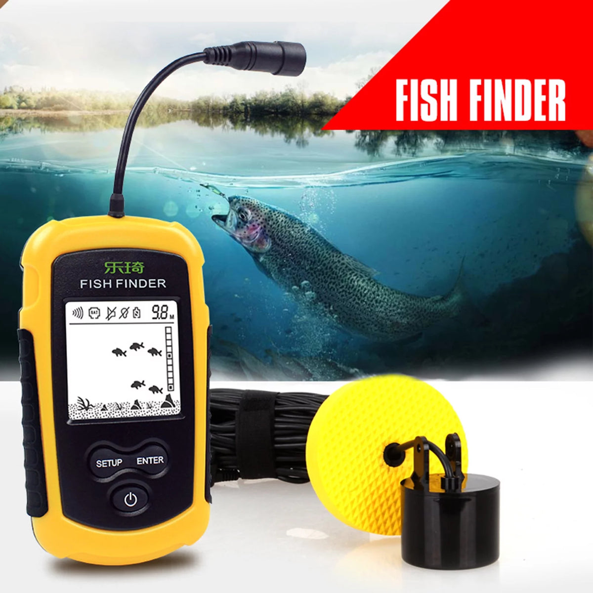 Portable Digital Display Fish Depth Finder B12727