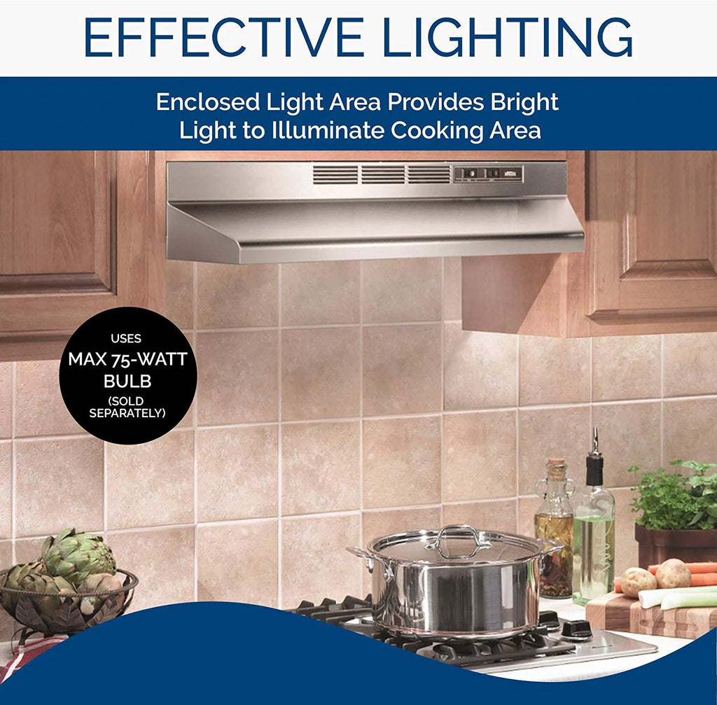 Stainless Steel Ductless Range Hood Insert with Light Q627479