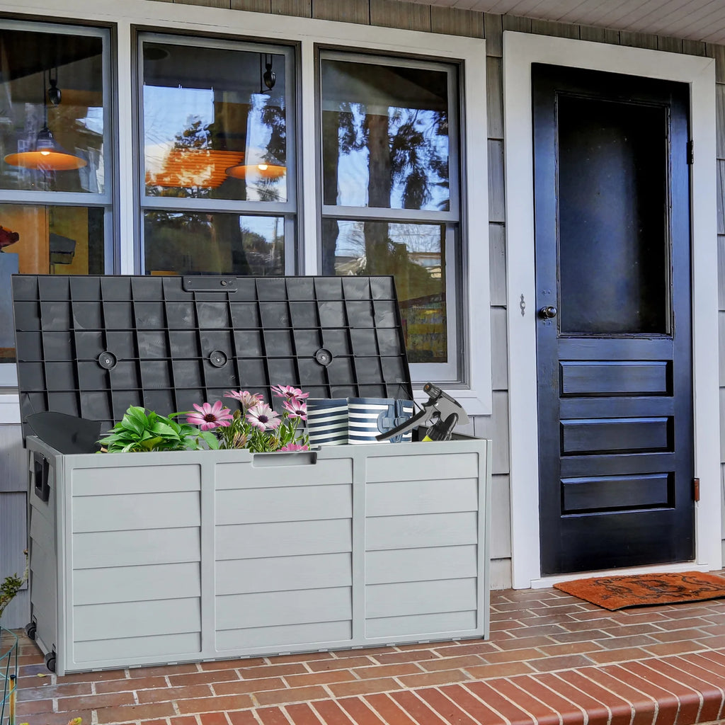 Black 75gal Outdoor Plastic Storage Deck Box T239