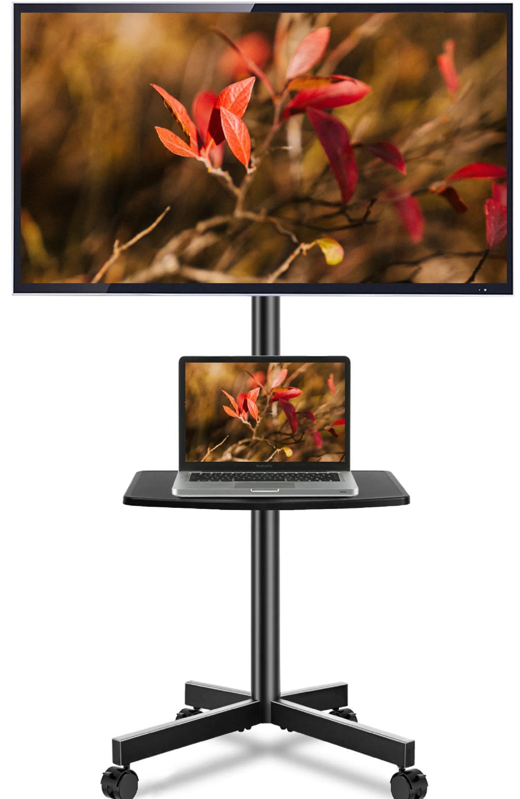 Black Rolling TV Stand for 32 to 60 inch Flat Panel TVs X203