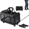 Black Pet Carrier with Detachable Wheels X7552