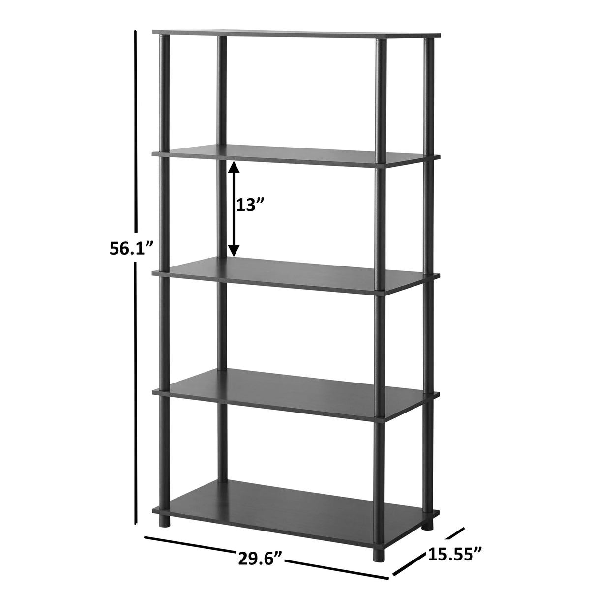 White 5-Shelf Storage Bookcase Z4772