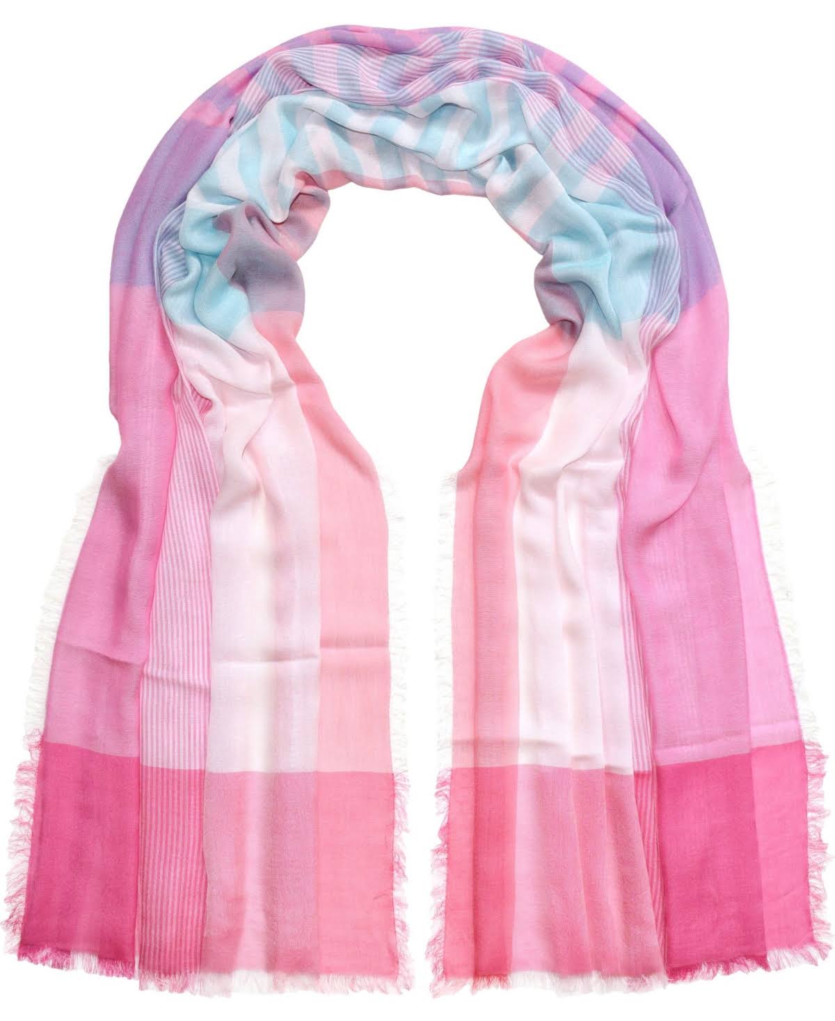 Plaid Oblong Scarf M373