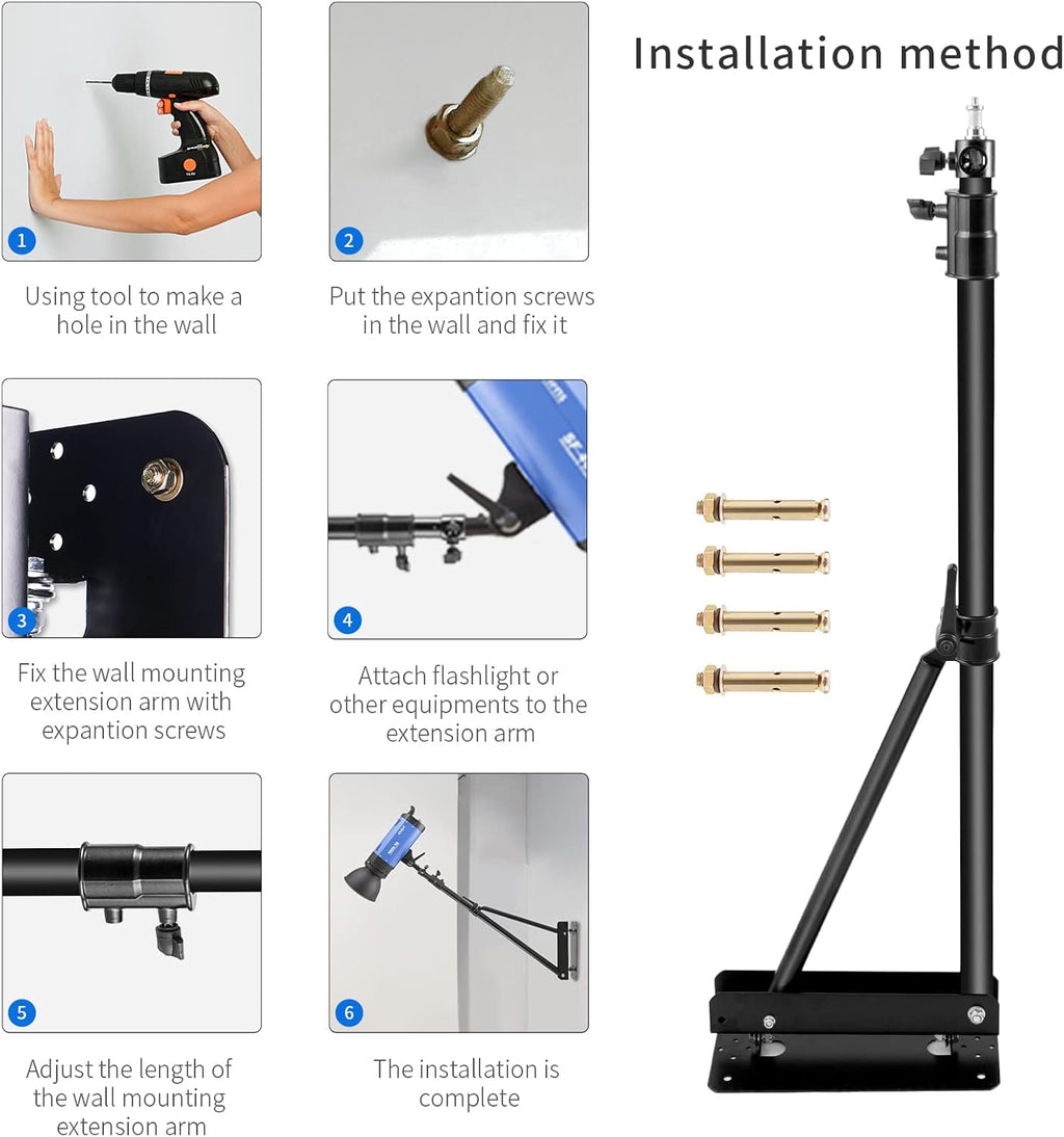 Wall Mount Boom Arm with Triangle Base Adjustable Camera Mount V476611