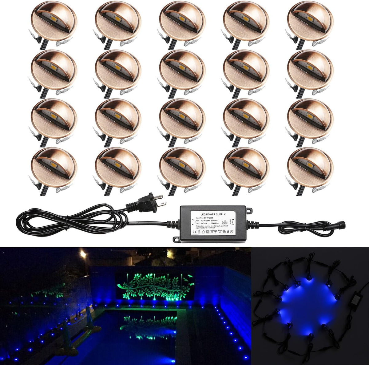 LED Step Lights IP65 Waterproof 10pcs Warm White B4842