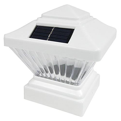 White 8 Pack Solar LED Post Deck Cap G9744