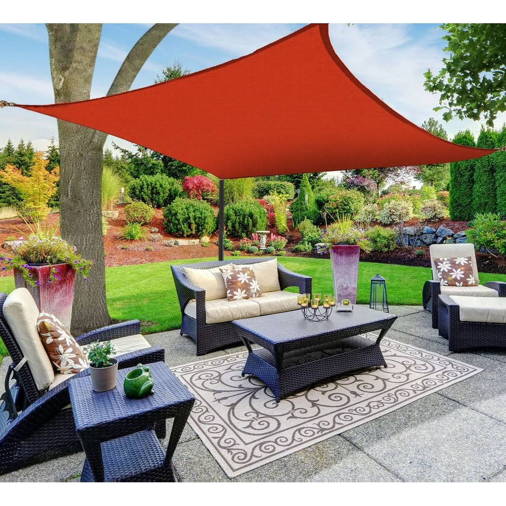 Square Sun Shade Sail Canopy Awning UV Block Red 10x10 K73357