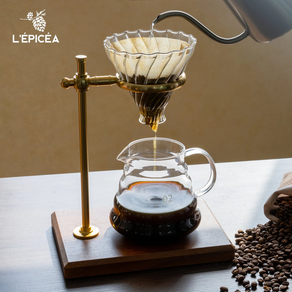 Pour over Coffee Maker Set Stainless Steel Glass Coffee Dripper F96779
