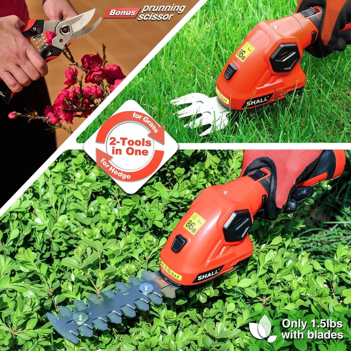 Cordless Hedge Trimmer and Garden Shears W5454