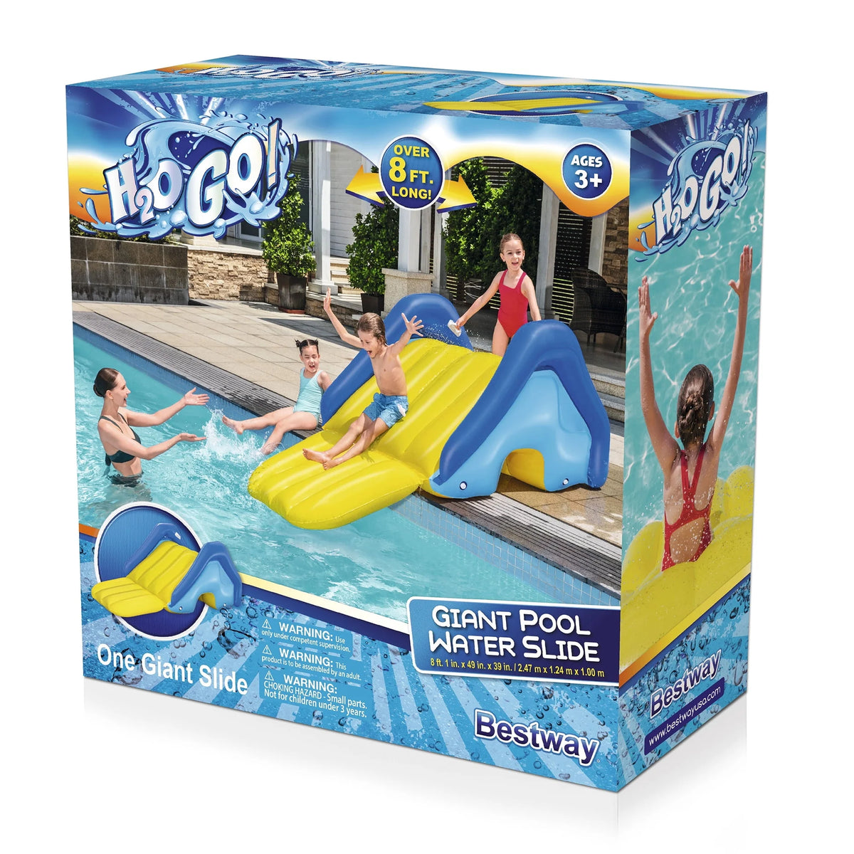 Inflatable Pool Water Slide with Built-In Sprinkler J60717