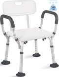 Adjustable Shower Chair with Back and Padded Handles, 350 lb Capacity X1250