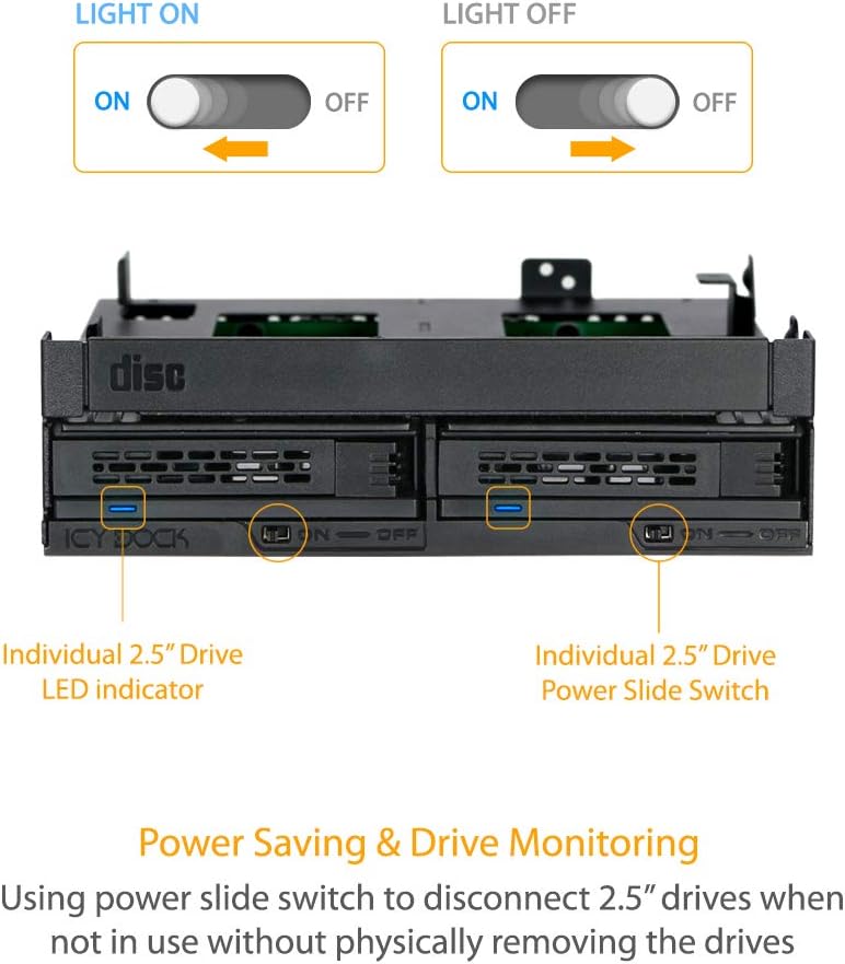 2 x 2.5 SAS/SATA HDD/SSD Mobile Rack + Slim Optical Drive Slot for 5.25 Bay M71040