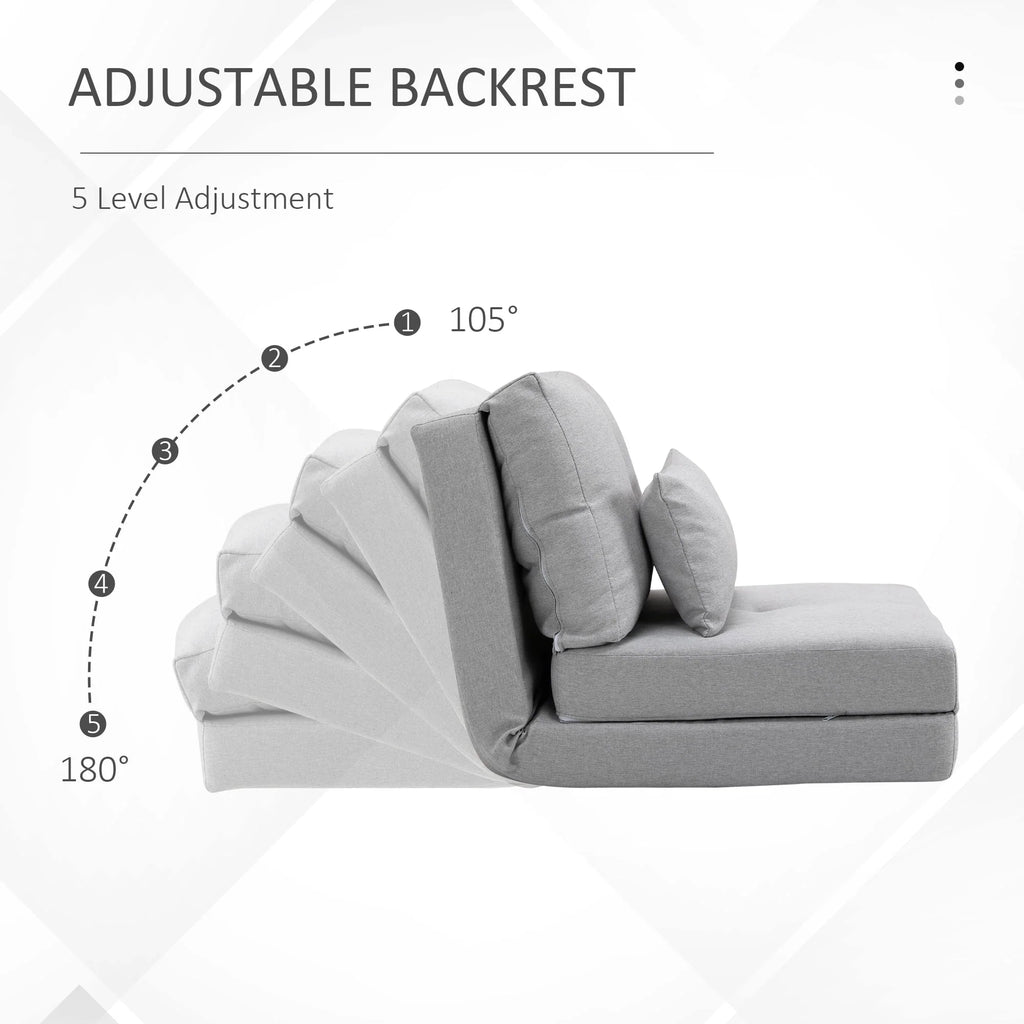 Light Gray 2-in-1 Floor Sofa Bed M2645