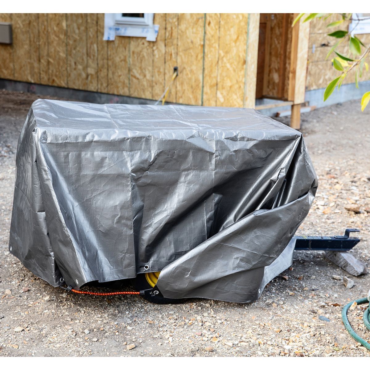 8 ft. x 10 ft. Silver and Black Weather-Resistant Tarp O519889