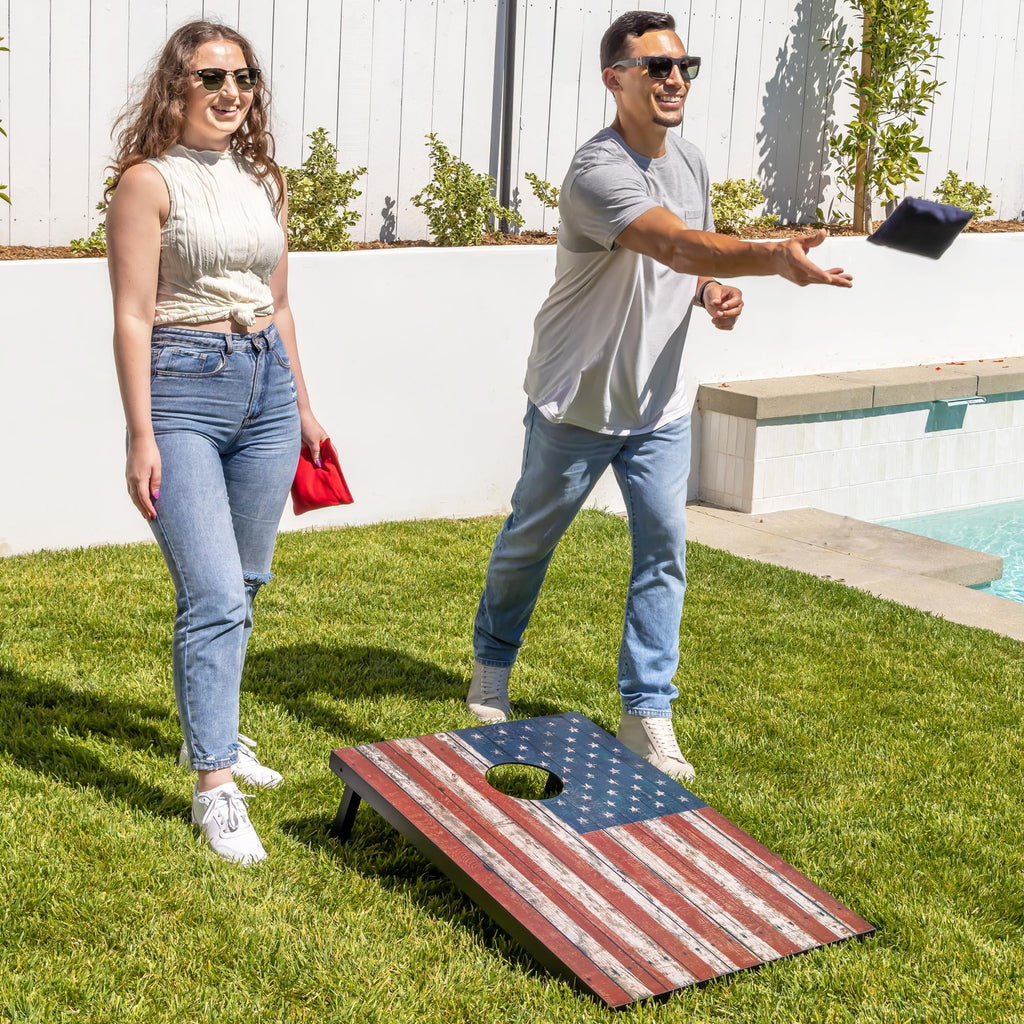 American Flag Cornhole Set with 8 Bean Bags T89188