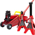 2 Ton Hydraulic Trolley Floor Jack with 2 Jack Stands J799175