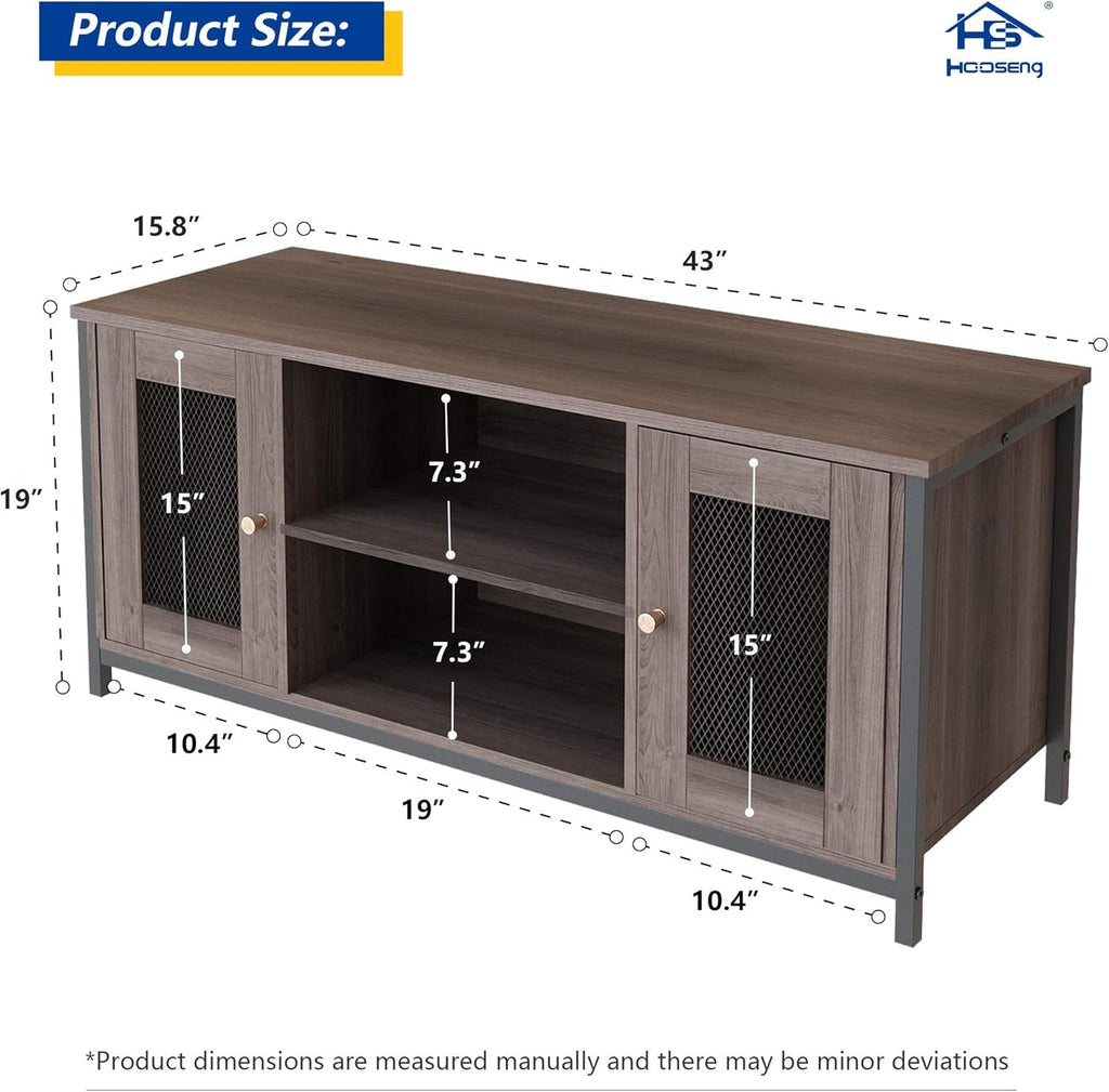 Brown Walnut Entertainment Center Stand with Storage P15440