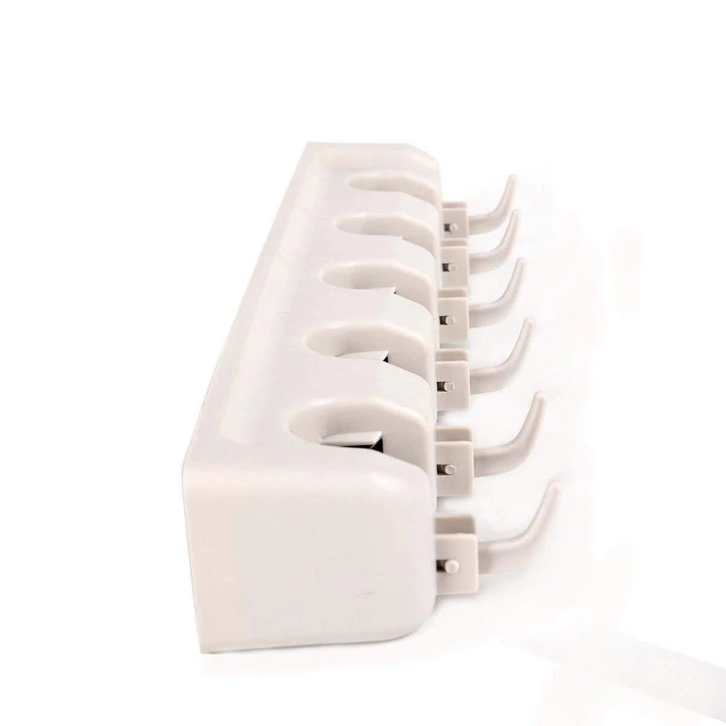 White Wall Mounted Mop & Broom Hanger D794