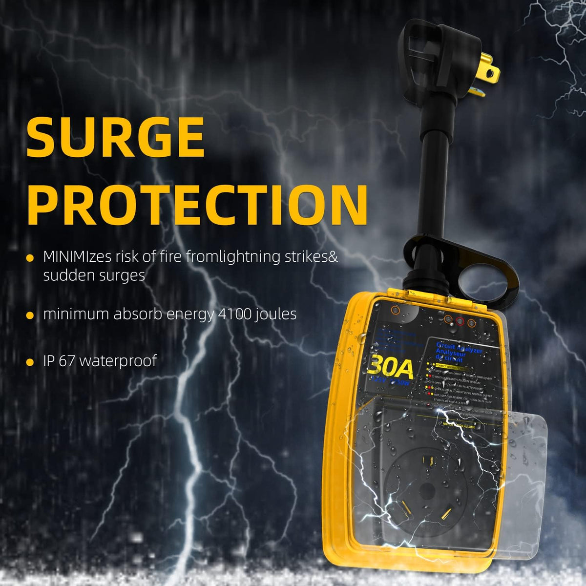 30 amp RV Surge Protector with Waterproof Cover Q604013