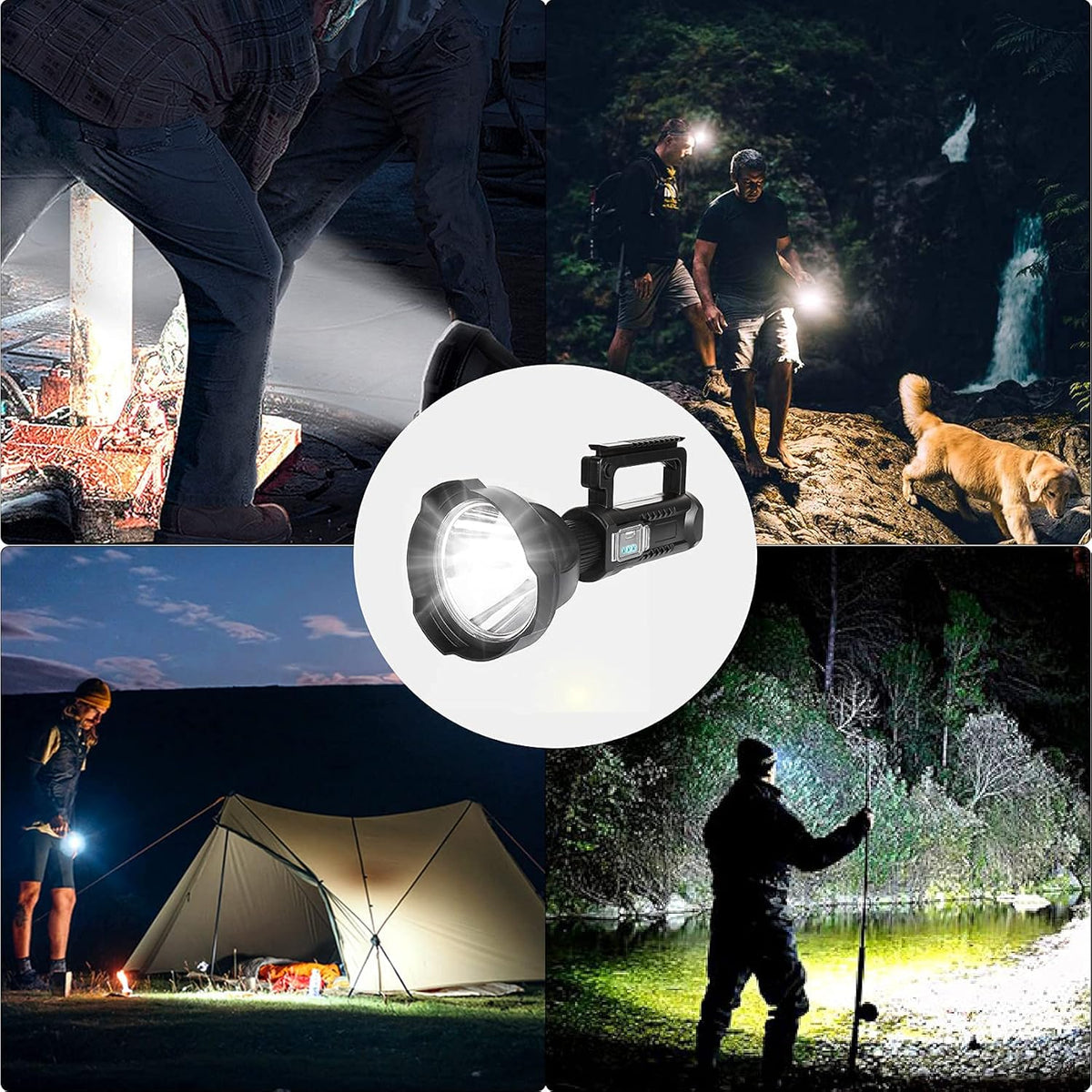 Rechargeable Handheld LED Flashlight 90000 High Lumens Waterproof A284341