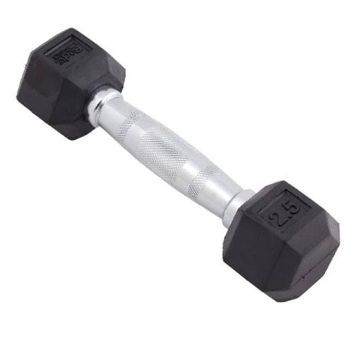 30 lbs Black Rubber Encased Hex Dumbbell C566317