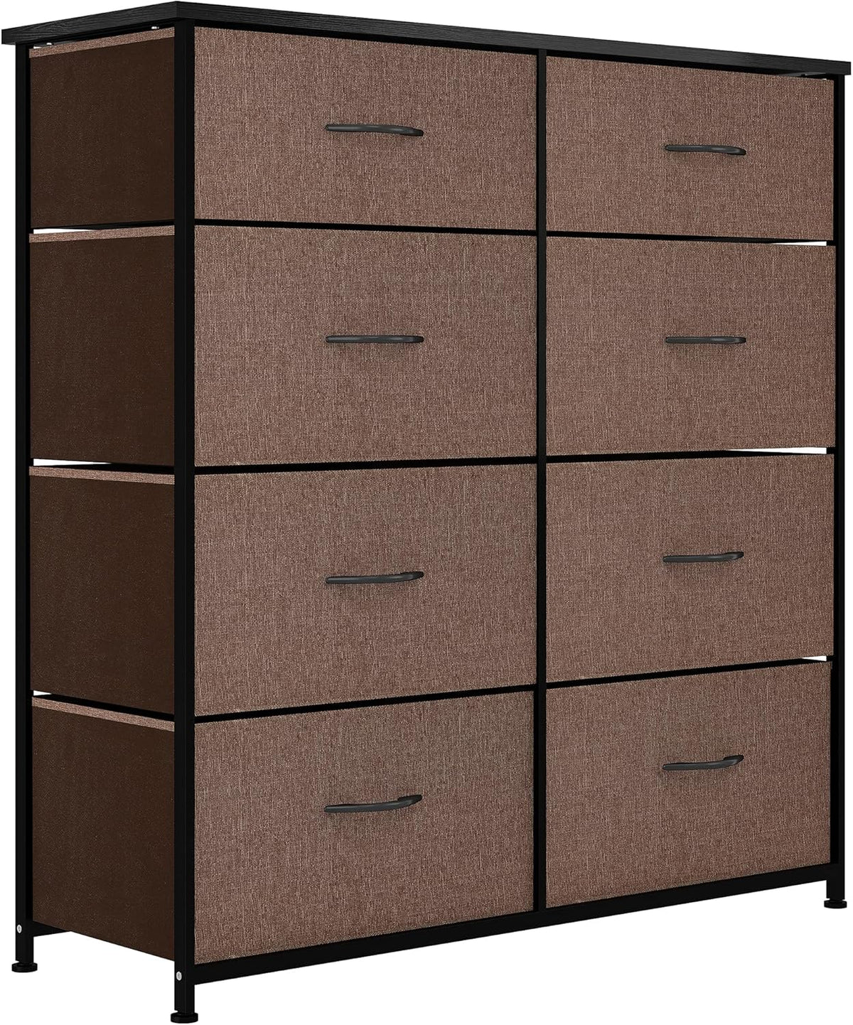 8 Drawer Fabric Dresser with Steel Frame and Wooden Top Q4970