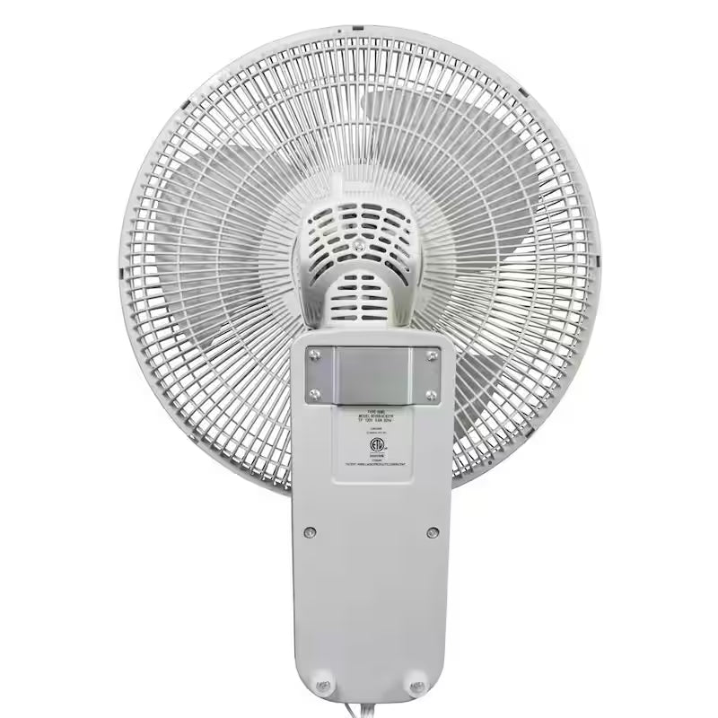 16 in. 3 Speed Oscillating Wall Mount Fan with Adjustable Head in Gray Z98414