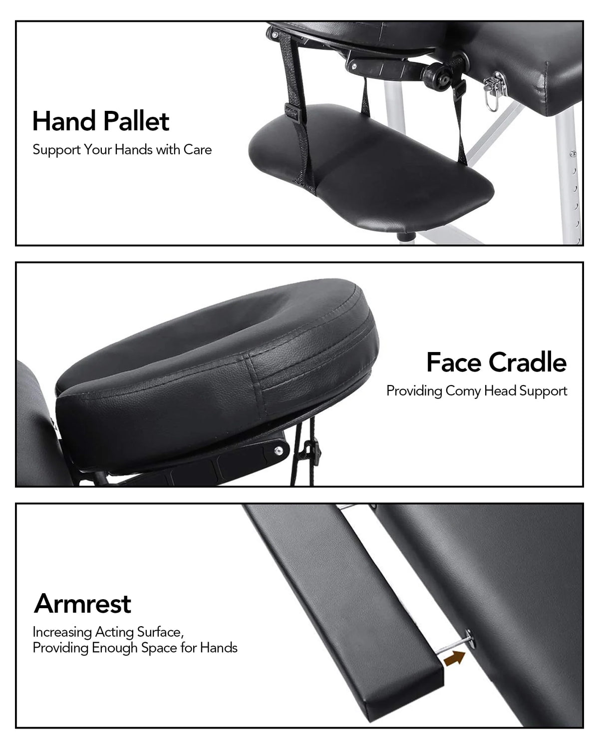 Portable 84 Inch Adjustable Folding Massage Table Black N447770