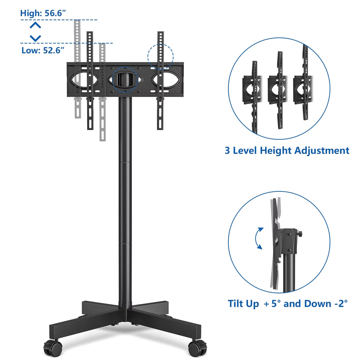 Mobile TV Stand up to 60 inch with Mount Cart W550895