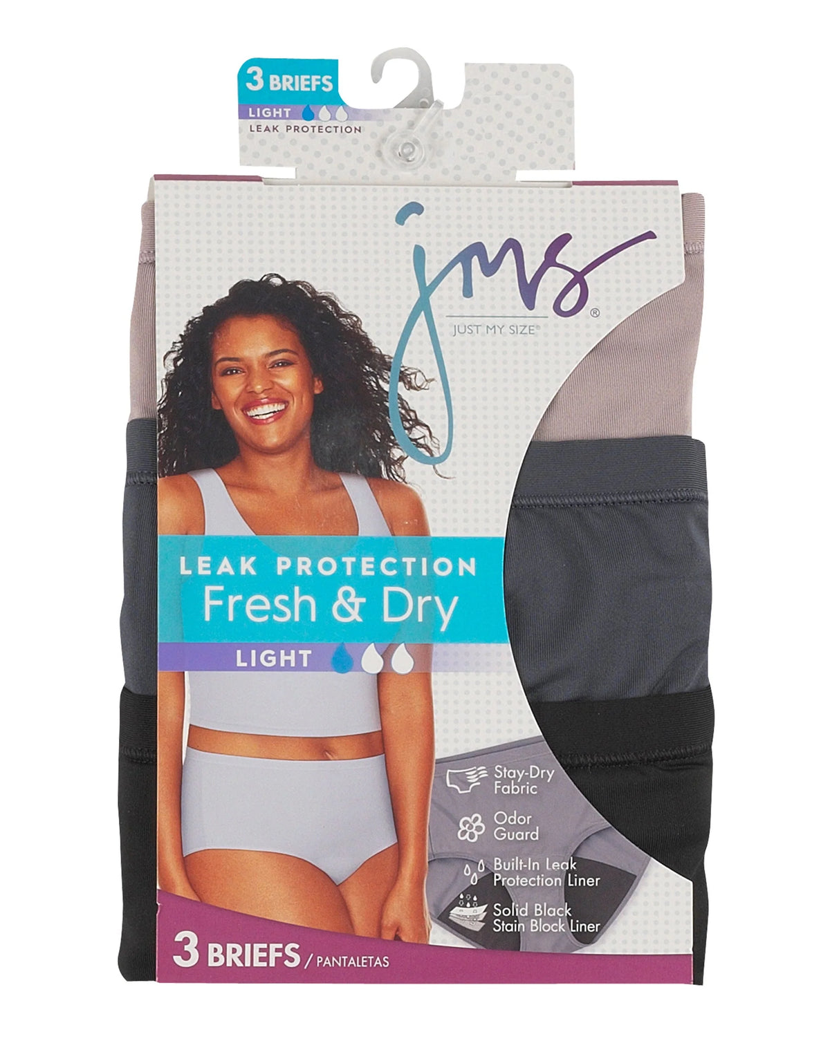 Plus Size Light Period Underwear 3-Pack Brief Y319