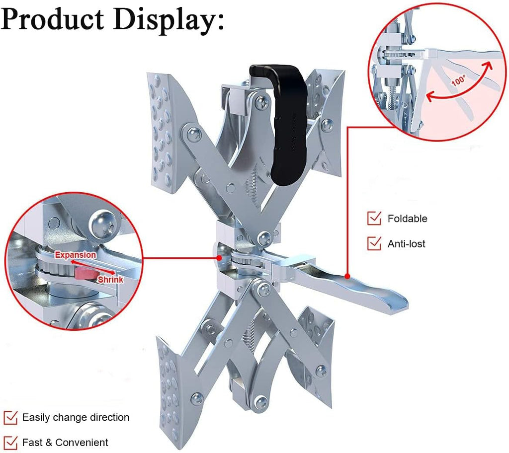 X-Shaped Wheel Chock Stabilizer with Integrated Wrench, 2 Sets Y290887