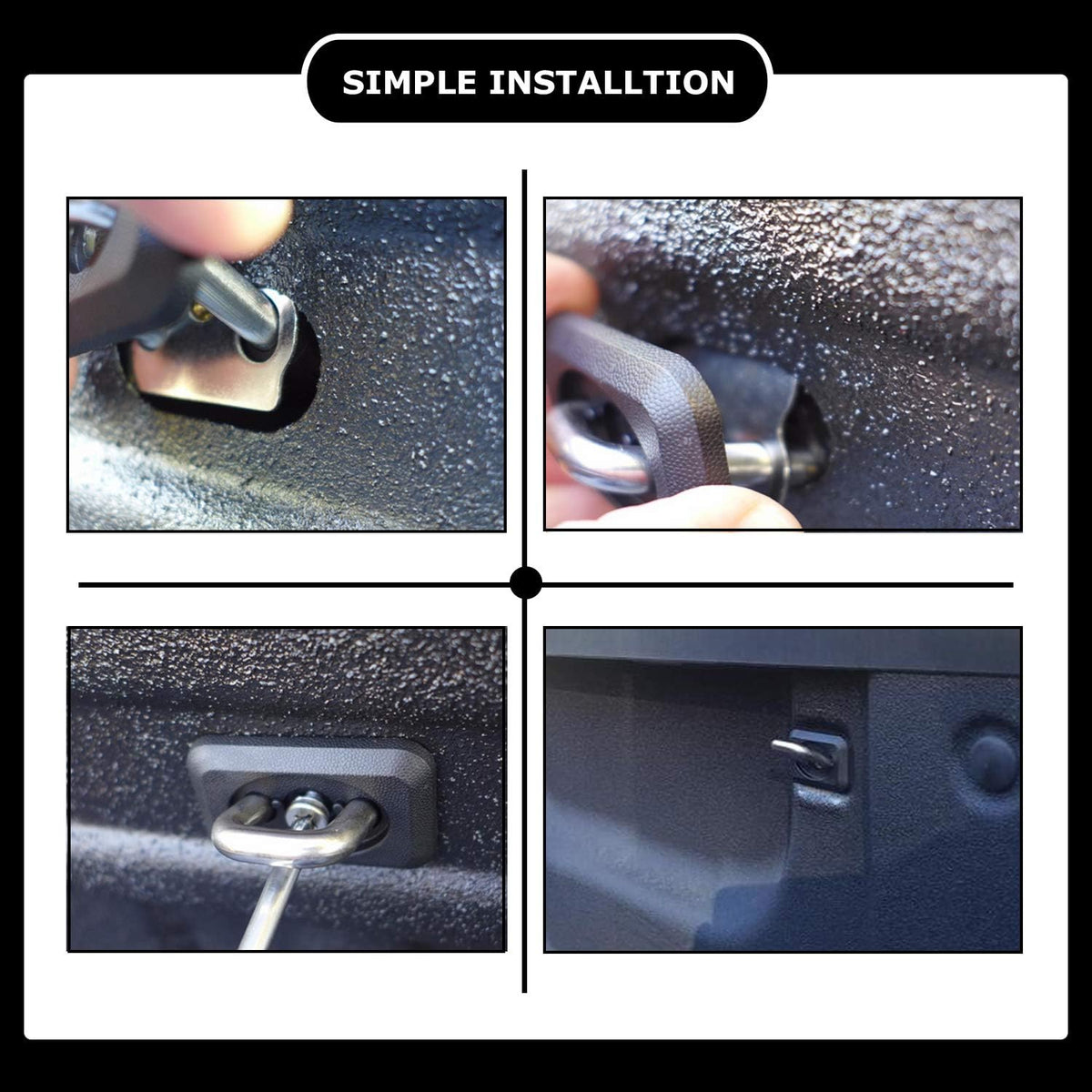 Pack Retractable Tie Down Anchors Truck Bed Side Wall Anchors H379186