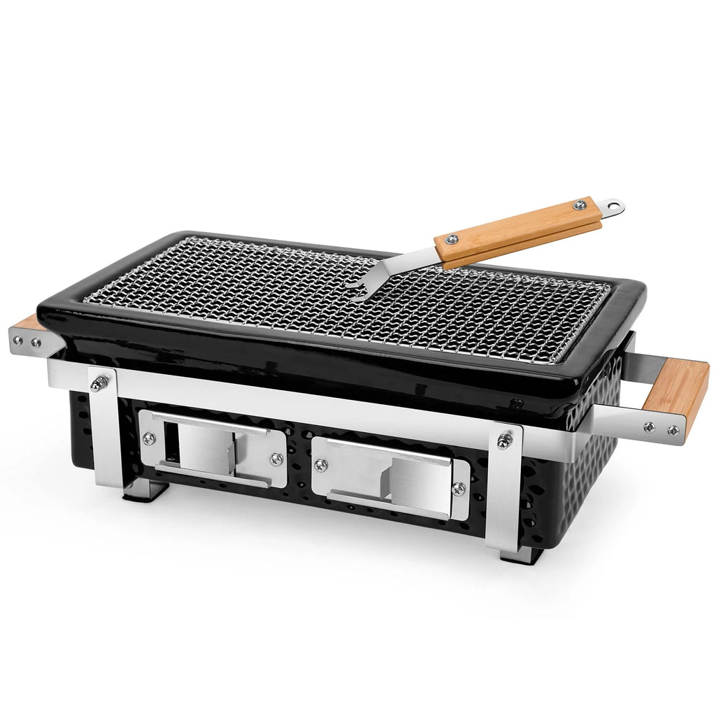 Tabletop Charcoal Grill with Wood Handle Z645857