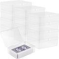 12 Pcs Clear Plastic Trading Card Storage Box with Lid F22723