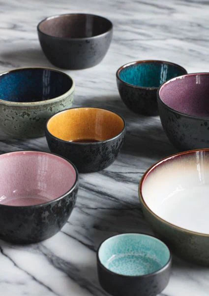 Stoneware Bowl 10 cm Black, Lilac Y9956