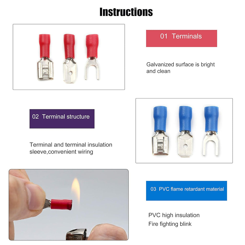 1280PCS Insulated Crimp Terminals Connector Set B959