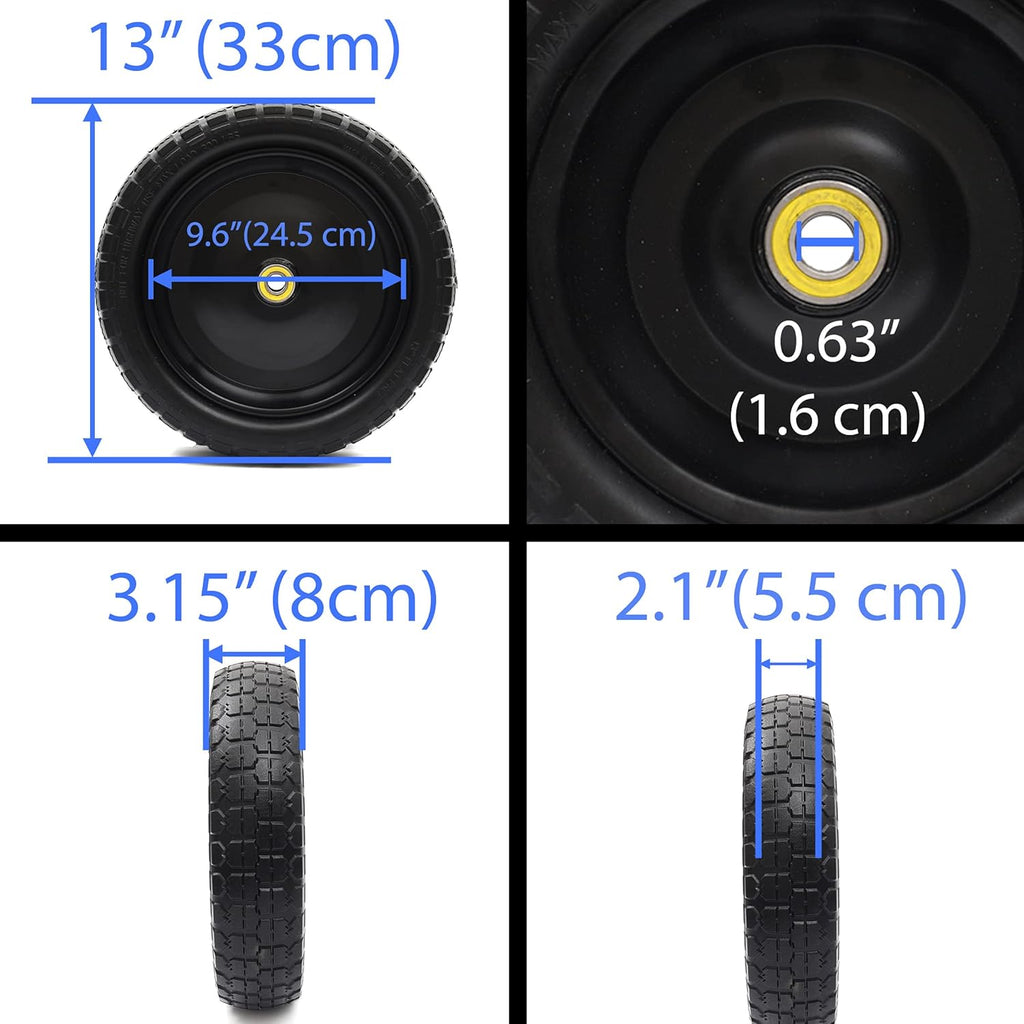 2-Pack 13'' Solid Polyurethane Flat-Free Tire and Wheel Assemblies I578749
