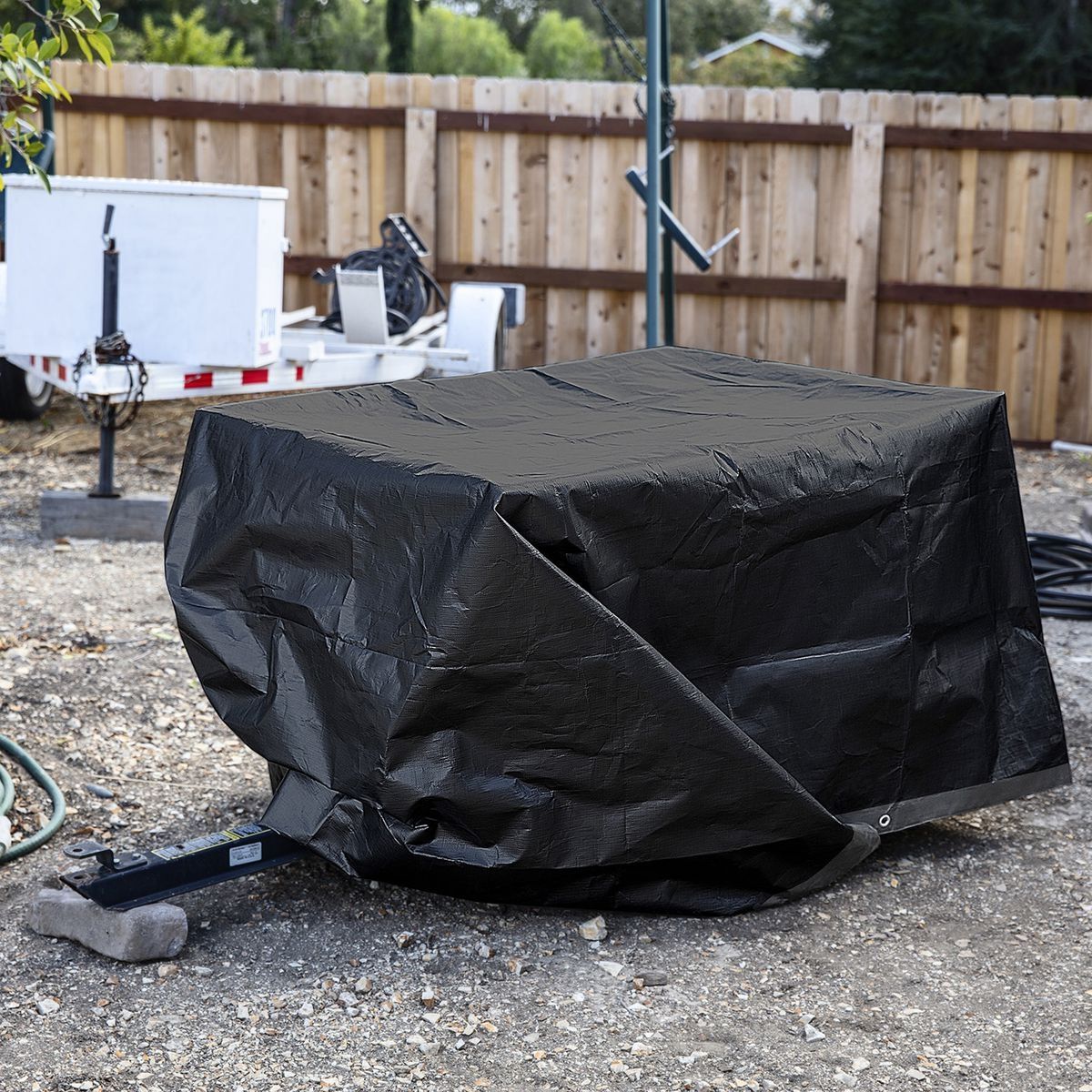 8 ft. x 10 ft. Silver and Black Weather-Resistant Tarp O519889