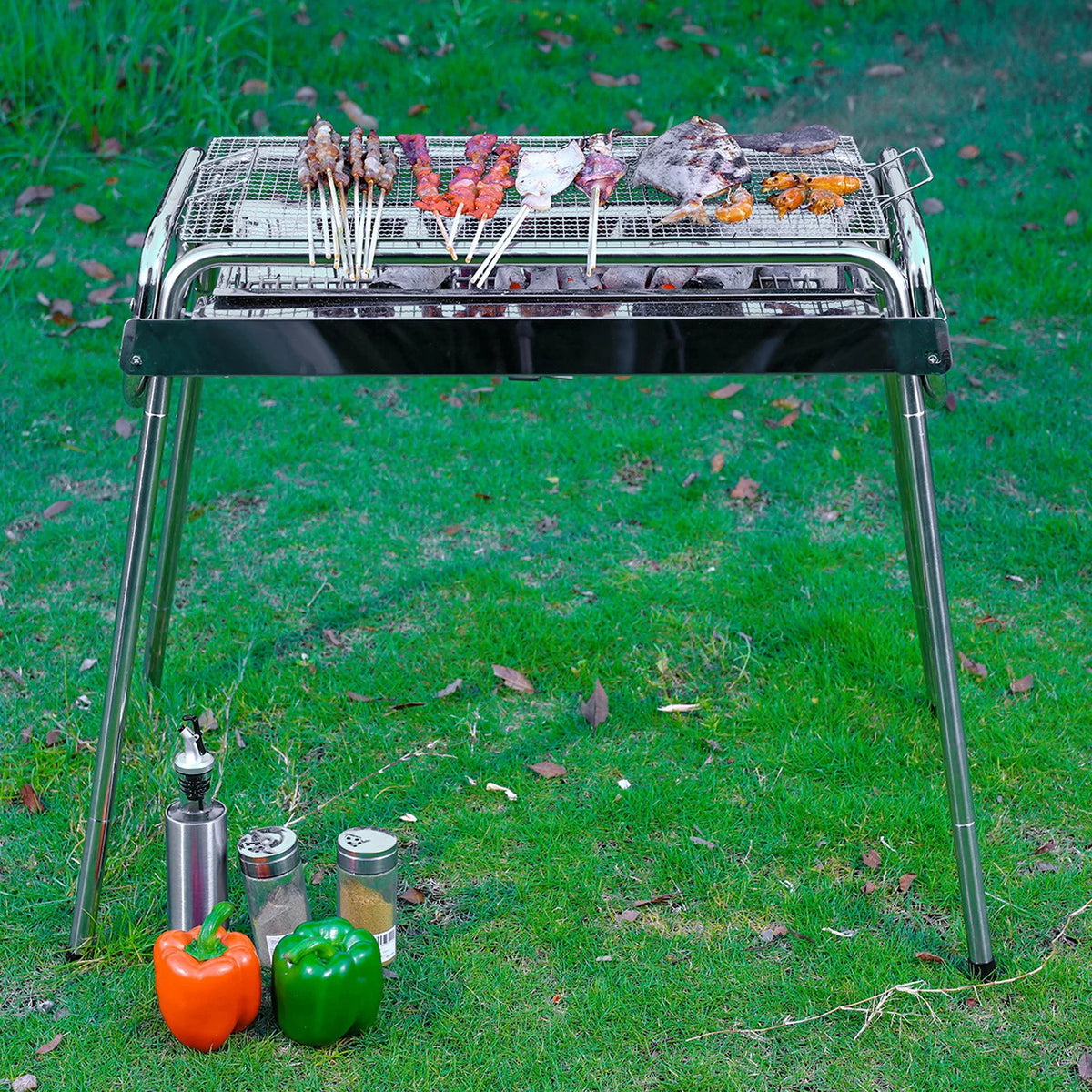 Foldable Stainless Steel Charcoal Grill P202060