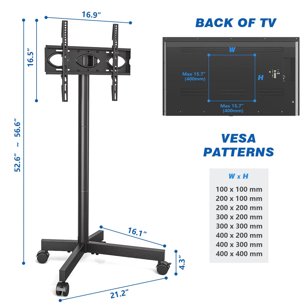 Mobile TV Stand up to 60 inch with Mount Cart W550895
