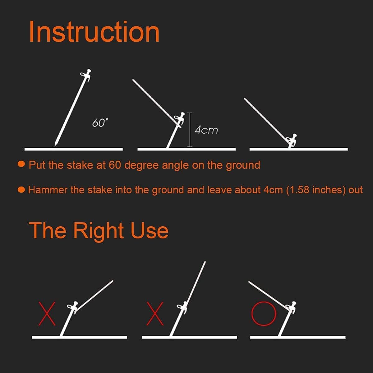 15.7 Inches 20 Pcs Heavy Duty Steel Tent Stakes O517