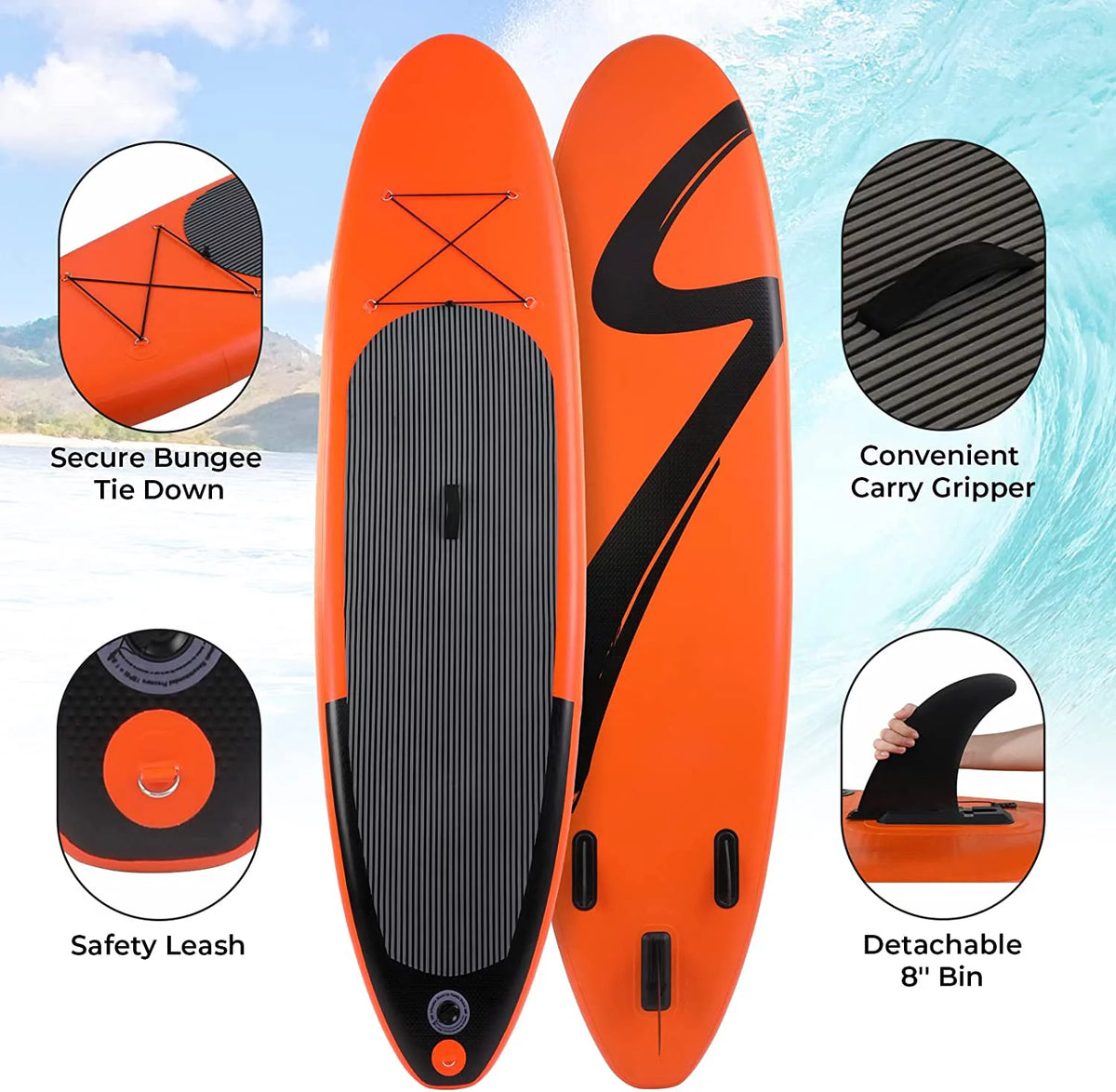 10' Inflatable Stand up Paddle Board with Paddle & Hand Pump S94010