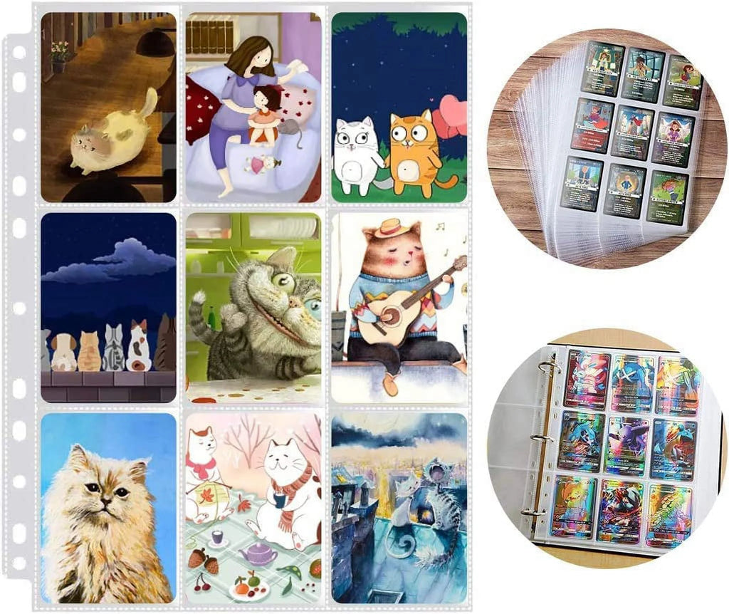 150 Pack Double Side 9-Pocket Trading Card Sleeve Pages J736
