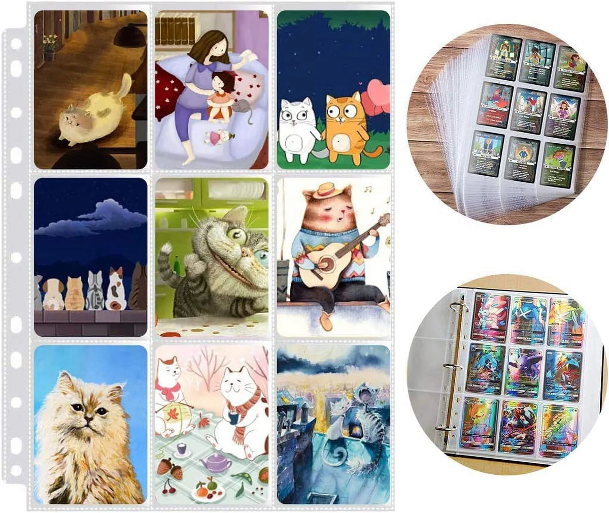 150 Pack Double Side 9-Pocket Trading Card Sleeve Pages J736